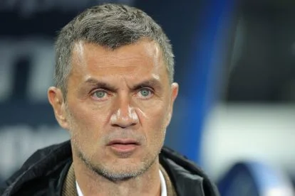 EMPOLI, ITALY - OCTOBER 01: Paolo Maldini of AC Milan looks on during the Serie A match between Empoli FC and AC MIlan at Stadio Carlo Castellani on October 1, 2022 in Empoli, Italy. (Photo by Gabriele Maltinti/Getty Images)
