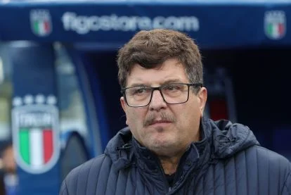 EMPOLI, ITALY - MARCH 26: Silvio Baldini manager of Italy U21 looks on during the UEFA Under 21 EURO Qualifier match between Italy U21 and North Macedonia U21 at Stadio Carlo Castellani on March 26, 2026 in Empoli, Italy. (Photo by Gabriele Maltinti/Getty Images)